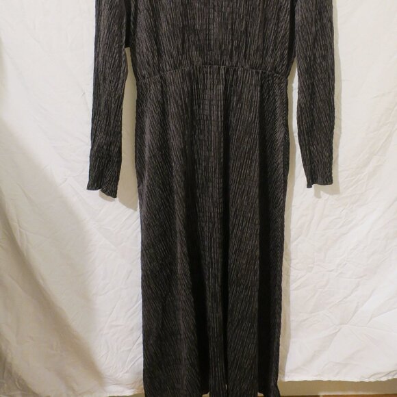 Tela Women's Dress Midi Grey Velvet Size 44/M Abito Notes - Picture 3 of 7